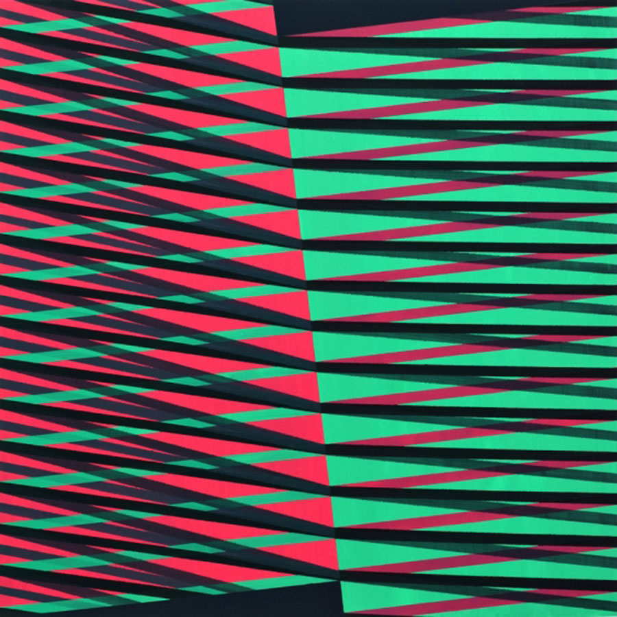 MAGENTA-GRÜN II 2012, Acryl auf MDF, 60x60 cm