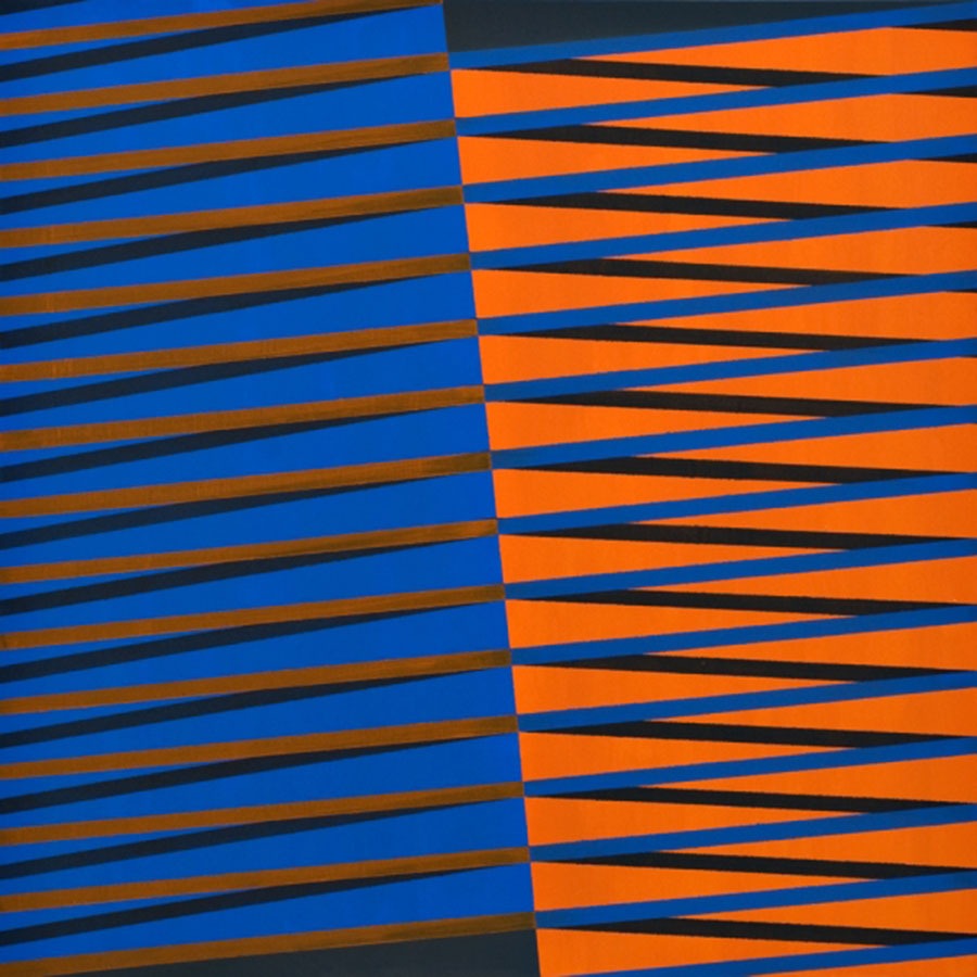 BLAU-ORANGE 2012, Acryl auf MDF, 60x60 cm