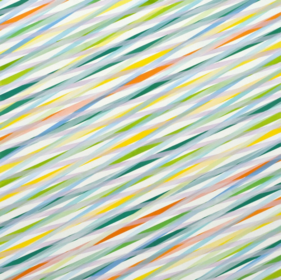 NOISY TWISTED V 2013, Acryl auf MDF, 80x80 cm